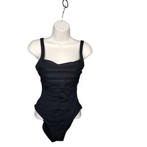 COLE OF CALIFORNIA Size 10 Black Stripe One Piece Swimming Bathing Suit 10
